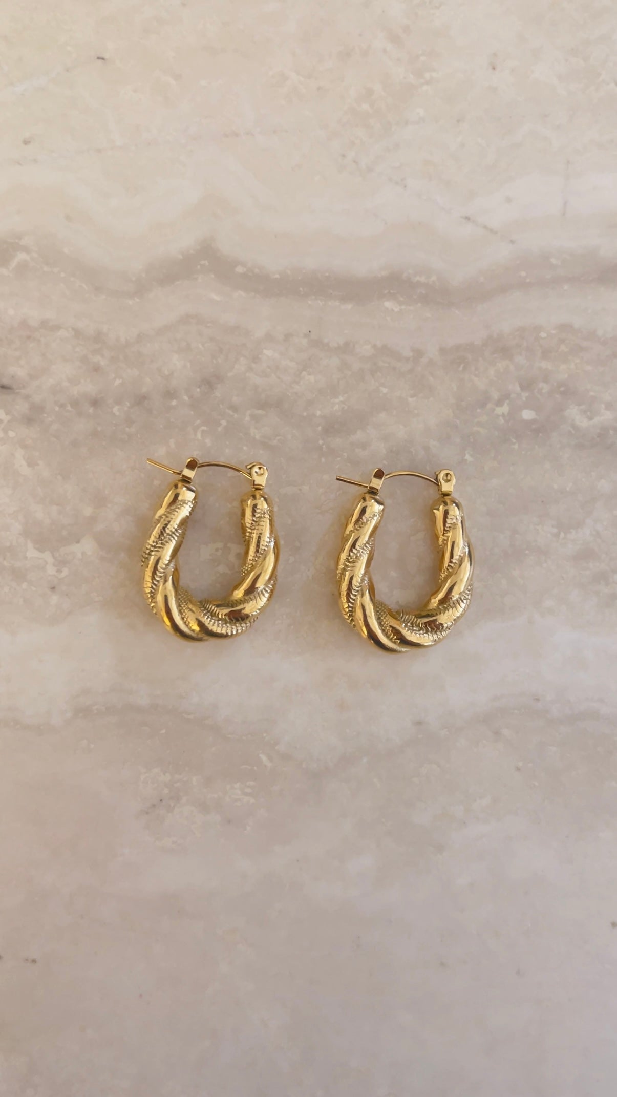 Gaia Dual Twisted Hoops - Gold
