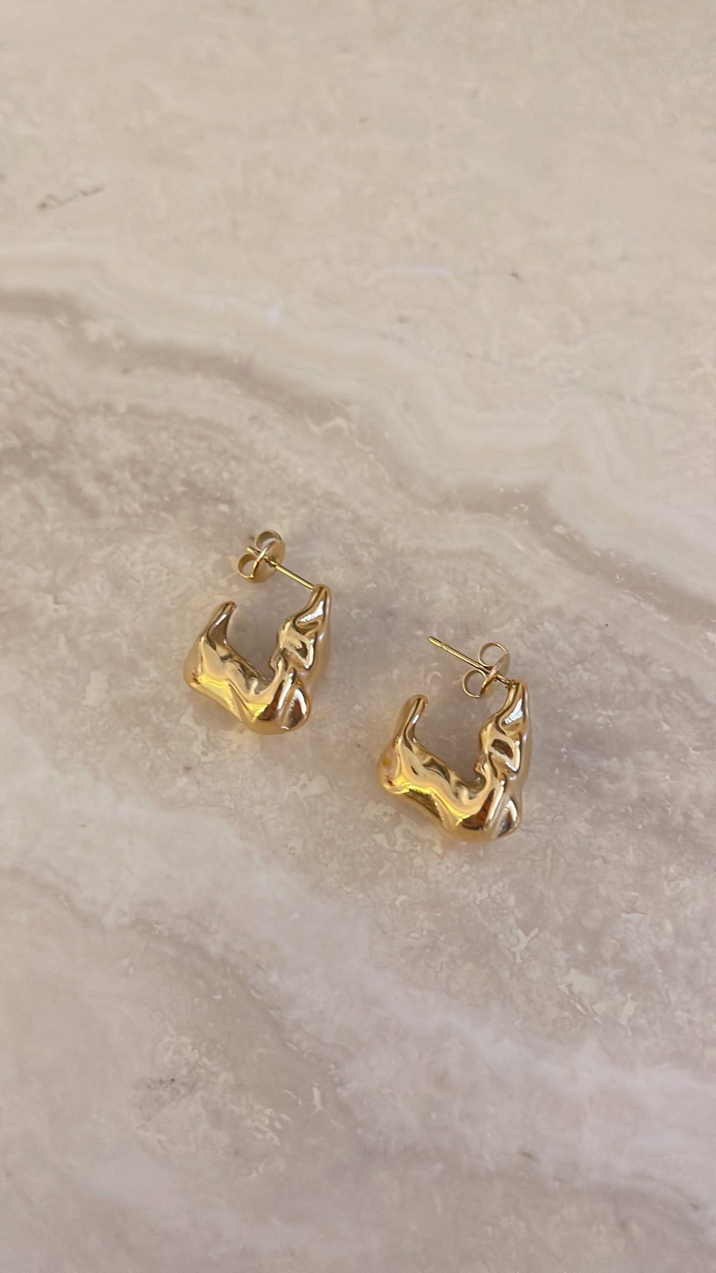 Orion Textured Hoops - Gold