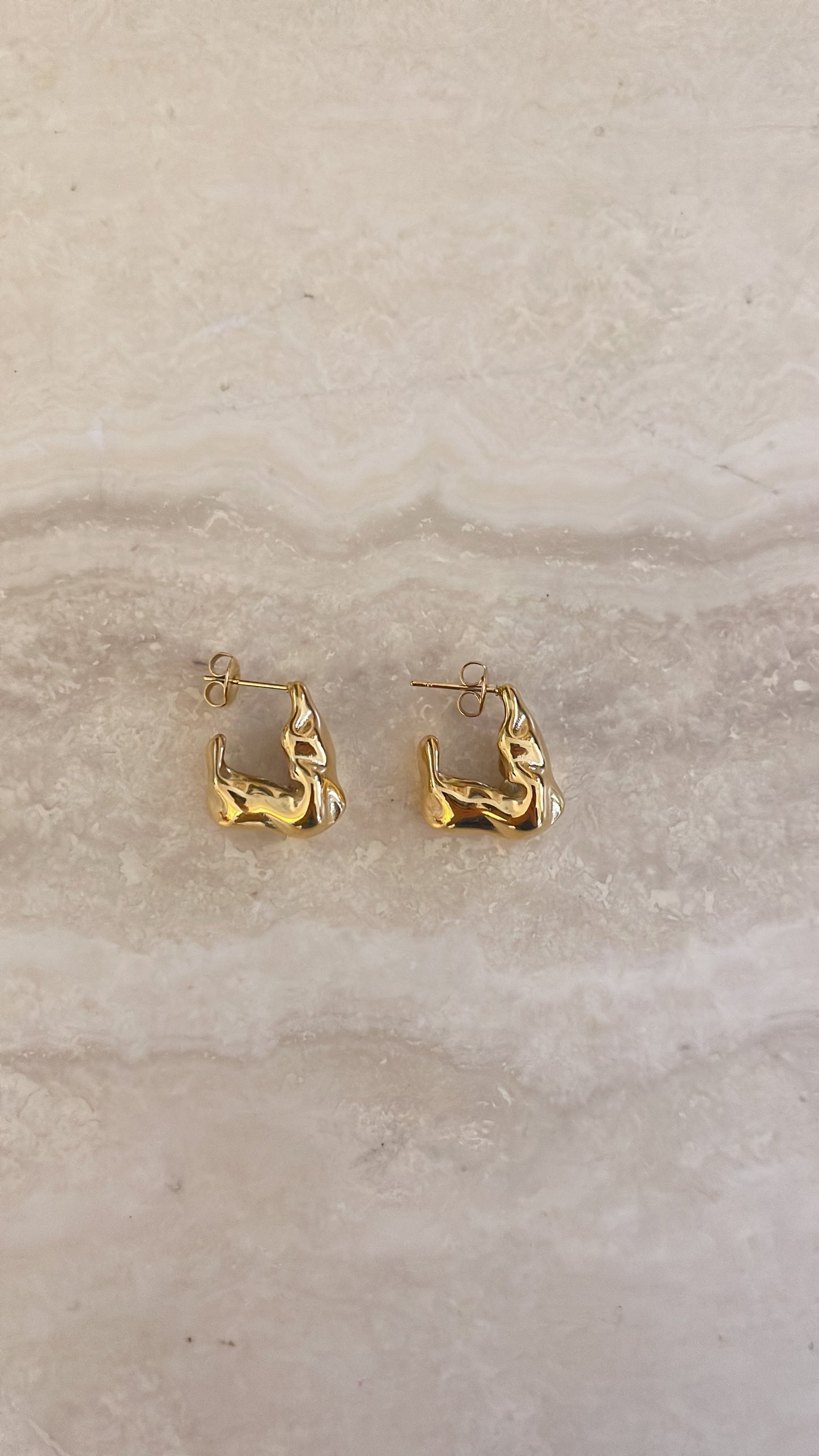 Orion Textured Hoops - Gold
