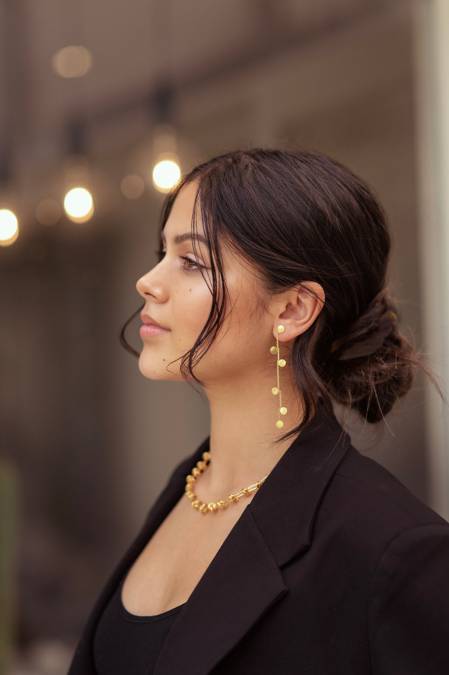 Chanelle Drop Chain Luxe Earrings