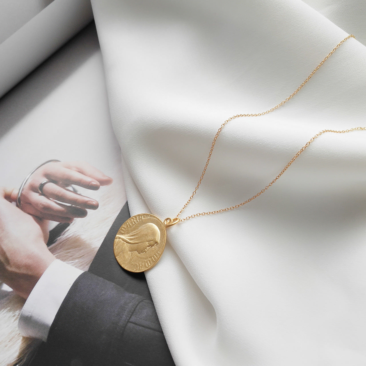 Double Face Gold Coin Necklace