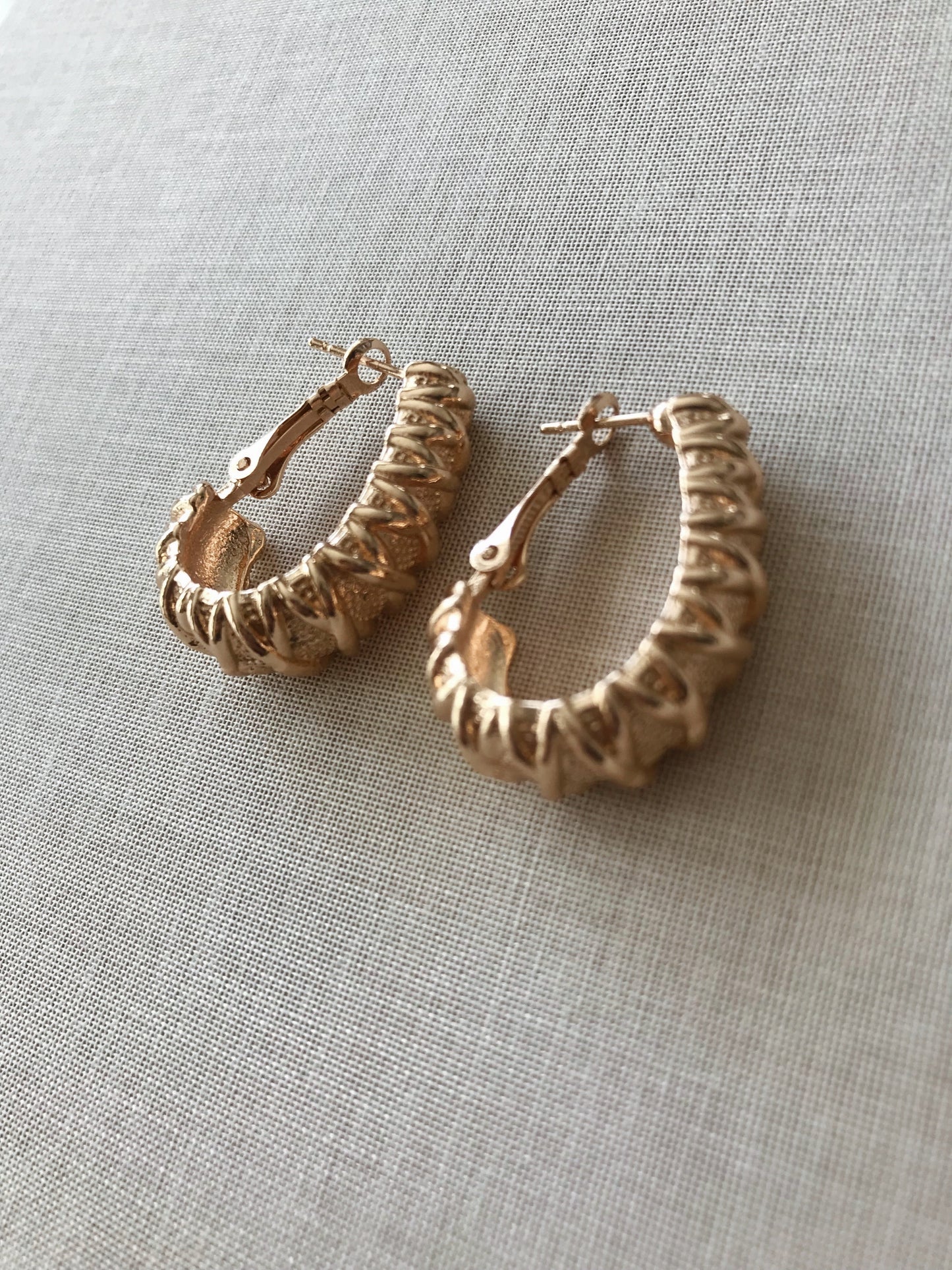 Dominique Textured Hoop Earrings