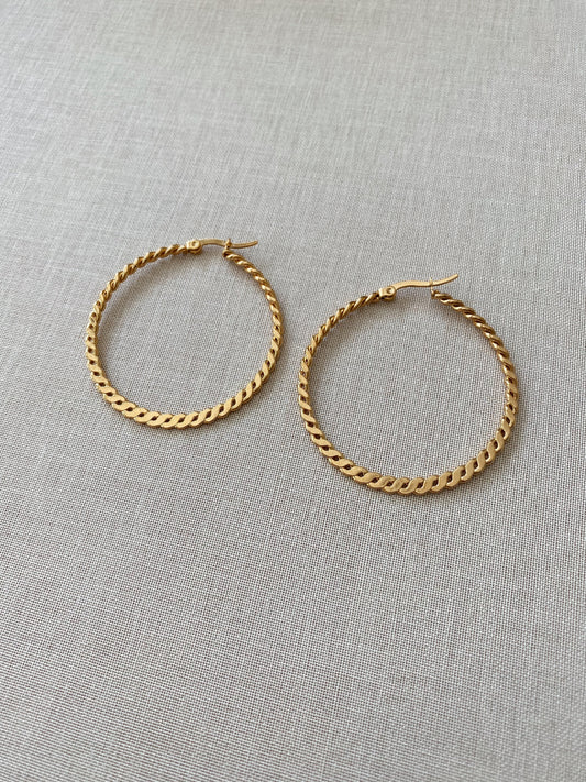 Emilia Flat Chain Hoops