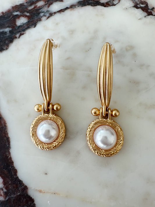 Melodie Pearl Drop Luxe Earrings