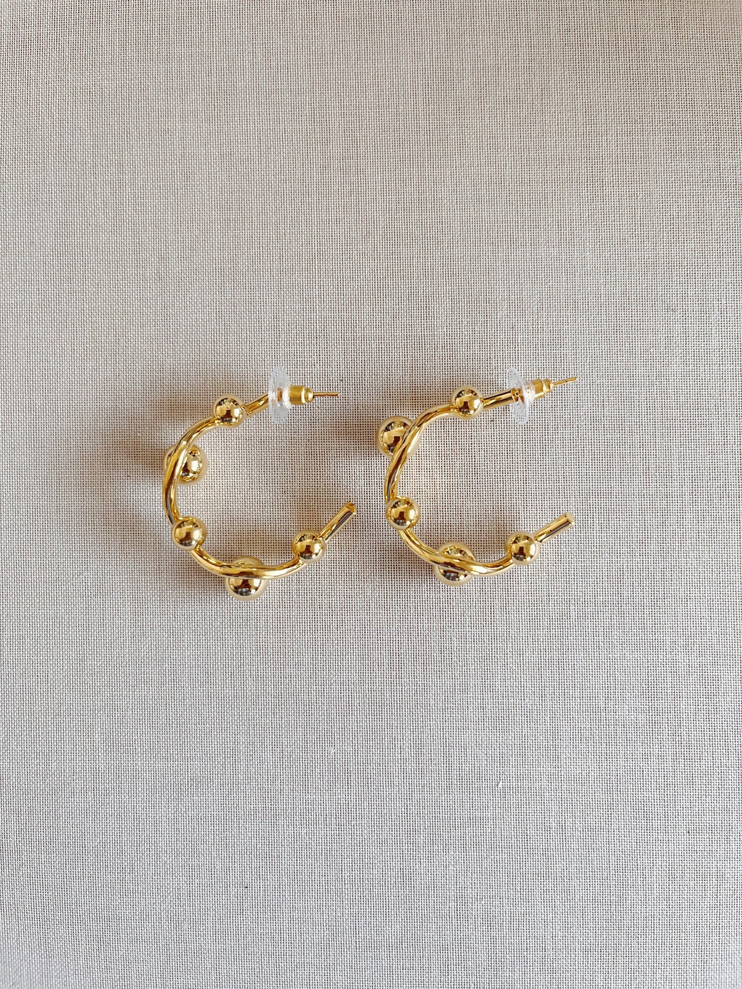 Lolita Wavy Bobble Hoop Earrings