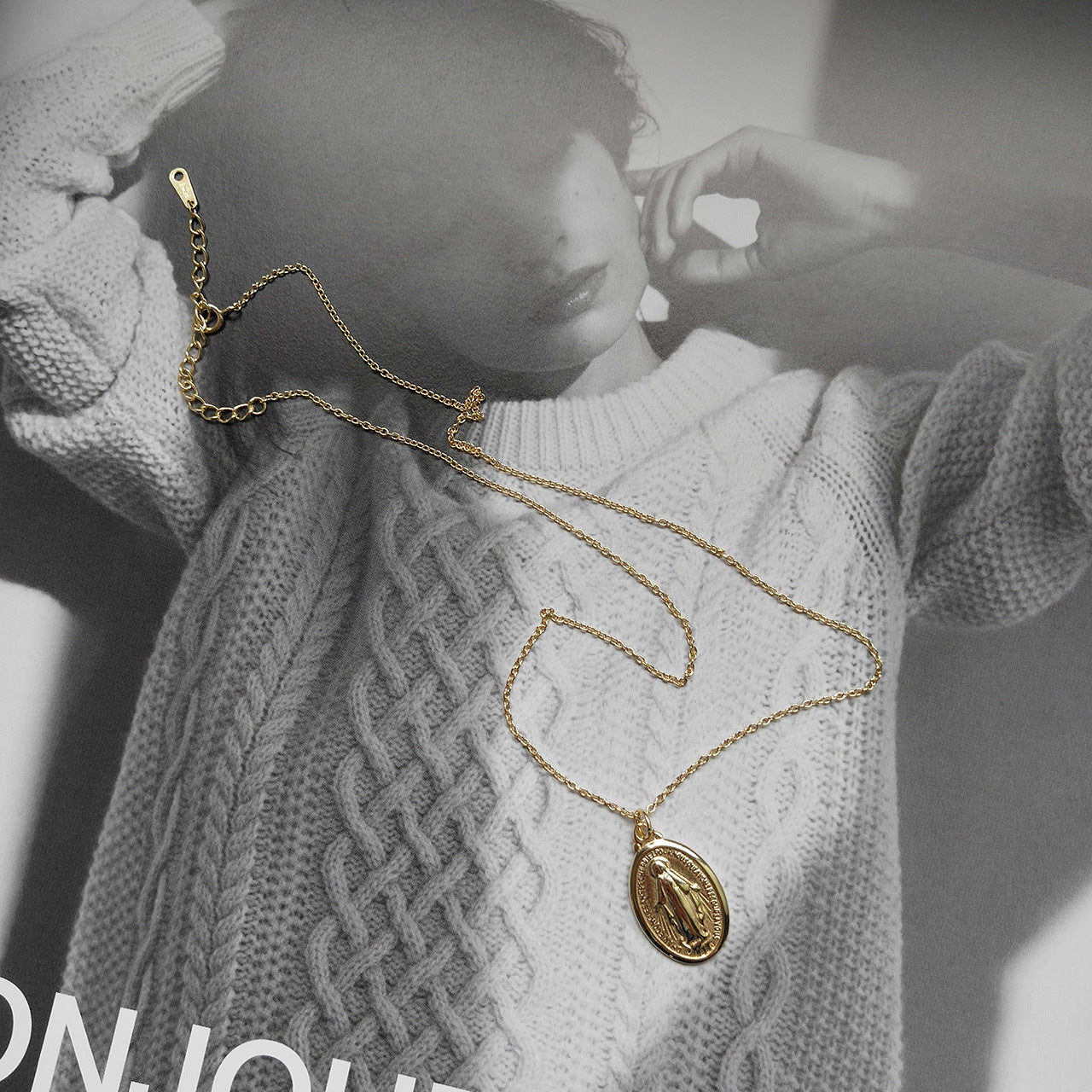 St Mary Oval Coin Necklace